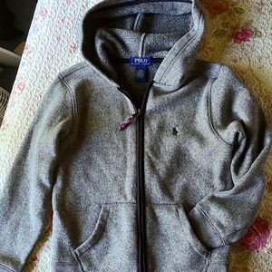 Polo hoodie, size 8 grey